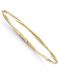 14k Yellow gold Leslies Polished Twisted Slip on Bangle