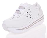 Volatile Inspiration Womens Platform Wedge Sneakers Shoes White Leather