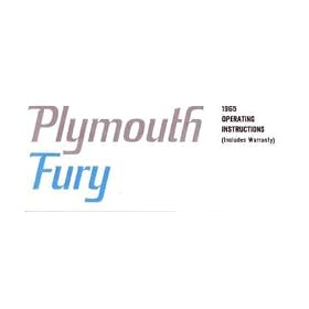 1965 PLYMOUTH FURY Owners Manual User Guide