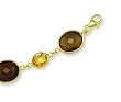 14K Yellow Gold Citrine and Smokey Topaz Bracelet - 8"