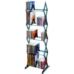 Atlantic 64835195 Mitsu 130 CD/90 DVD/BluRay/Games 5-Tier Media Rack (Smoke)