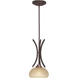 31QSB1xaVVL. SL160  Pritzker   1 Light Mini Pendant Lighting Fixture   Oil Rubbed Bronze   Caramel Coffee Glass   B6657