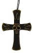 Resin Imitation Bone Pendant Cross - Adjustable Cord - 73mm x 53mm