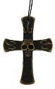 Resin Imitation Bone Pendant Cross - Adjustable Cord - 73mm x 53mm