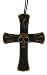 Resin Imitation Bone Pendant Cross - Adjustable Cord - 73mm x 53mm