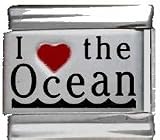 Clearly Charming I Heart the Ocean Red Heart Laser Italian Charm