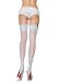 Plus Size Stay Up Backseam Thigh Highs With Corset Lace Top And Cuban Heel (White/Light Blue;Plus Size)