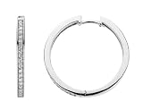 Diamond Hoop Earrings 1/3 Carat (ctw) in White Gold