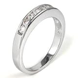 Sterling Silver Cubic Zirconia CZ Channel Ring - size 6