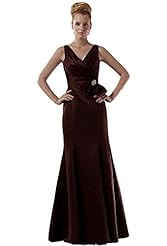 V-neck Taffeta Evening Dress/Prom Dress 