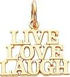 14K Yellow Gold Live Love Laugh Charm