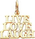 14K Yellow Gold Live Love Laugh Charm Polished Pendant