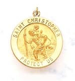 Saint Christopher 14kt Gold Round Medal