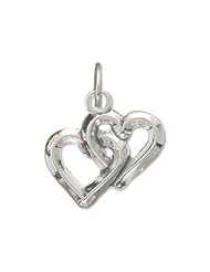 Sterling Silver Reversible Interwoven Hearts Charm
