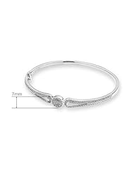 (X1000Diamond) 18K/750 White Gold Cluster Diamond Accent Bangle (Perimeter 53mm, 0.55ct, G-H Color, VS2-SI1 Clarity)