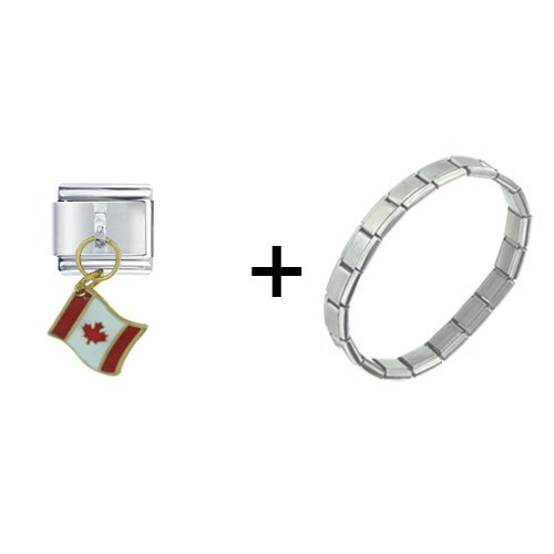 Flag Of Canada Italian Charm Bracelet