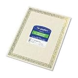 Blank Parchment Certificates with Serpentine Gold Foil Border, Letter, 12/Pack GEO44407
