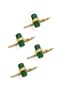Solid 14K Gold and Malachite Stud Set (4)