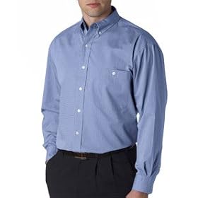 Buy Bill Blass Premium Mens Wrinkle Free End on End Shirt with Pocket - Cadet Blue by A&E Designs