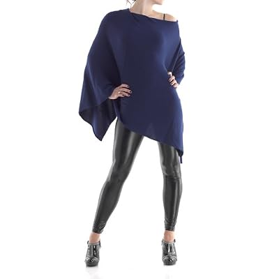 100%  Cashmere Poncho - French Navy by Catherine Robinson