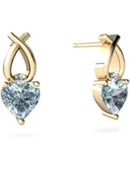 Genuine Aquamarine 14kt Yellow Gold Earrings