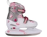 Produkt-Bild: De Li Eiskunstlauf Schlittschuhe Kinder gr&ouml;&szlig;enverstellbar (30 - 33||wei&szlig; silbergrau rosa)