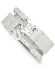 Sterling Silver Solid Polished Hammered Fancy Cuff Bangle Bracelet