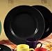 Black Festiware Wide Rim Dinner Plate with Cord Edge 10 5/8