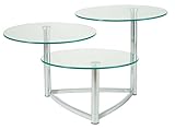 Adesso Cascade Swivel Glass Table, Steel