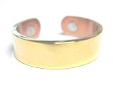 Copper Adjustable Magnetic Ring for Arthritis Golf Aches. Gold Overlay