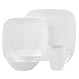 Corelle Square Pure White 30-Piece Dinnerware Set, Service for 6