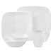Corelle Square Pure White 30-Piece Dinnerware Set, Service for 6