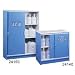 Justrite 24120 Safety Cabinet for Corrosive Liquids, 2 Sliding Doors, Six 2-1/2 Liter bottles, 18-3/8"Height, 24"Width, 15-7/8"Depth, Wood, Blue