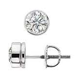 Platinum Round Diamond Stud Earrings (H-I/SI1, 1 ct. tw.)