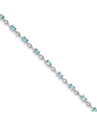 Sterling Silver Blue Topaz Bracelet, Best Quality Free Gift Box Satisfaction Guaranteed