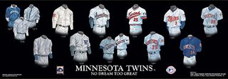 Minnesota Twins 10 x 30 Uniform History Plaque