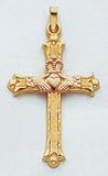 14kt Two-Tone Gold Claddagh Cross - XR716