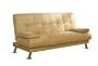 ORE International Microfiber Angled Leg Futon Sofa Bed with 2 Pillows, Camel