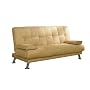 ORE International Microfiber Angled Leg Futon Sofa Bed with 2 Pillows, Camel