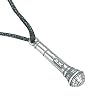 Microphone Mic Pewter Pendant Necklace