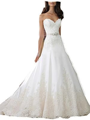 Tianzifang Women's A line Sweetheart Off the Shoulder Backless Low with Button Lace Bride Wedding Dress 2016 Size 4 Ivory
