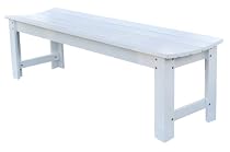 Big Sale Shine Company Backless Garden Bench, 5-Feet, White