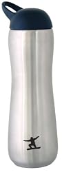 Cascade Stainless Steel Water Bottle with Snowboard, BPA-free