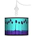 Palm Tree Haze 13 1/2 Wide White Swag Chandelier