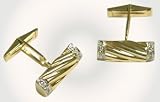 14K Solid Gold & Diamond Cufflinks