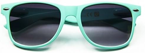 Classic Retro Horn Rimmed Wayfarer Sunglasses Metal Spring Hinge Comfort Fit (Teal) ...