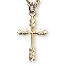 24K Gold over Sterling Silver Cross and 18-inch Chain
