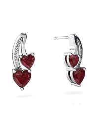 Genuine Ruby 14kt White Gold Earrings