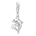 Amore Lavita(tm) Pearl Dolphin Dangle Sterling