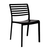 Garden / Patio Polypropylene Bistro Black Stacking Sidechair Chair (pack of 4) - stylish and durable furniture for your garden